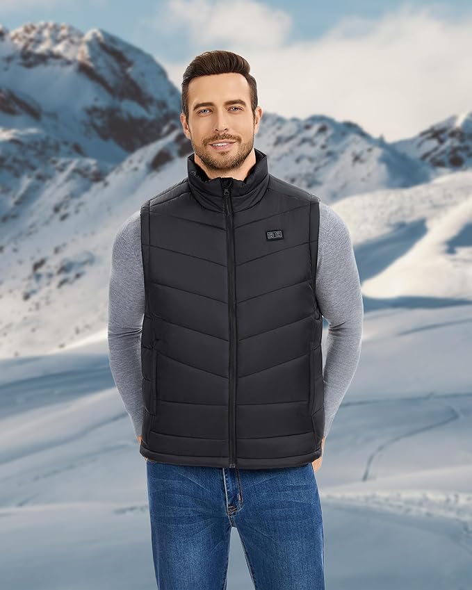 Heated Vest for Men with 18400mAh 7.4V Battery Pack,Electric Warming Vest with Pockets