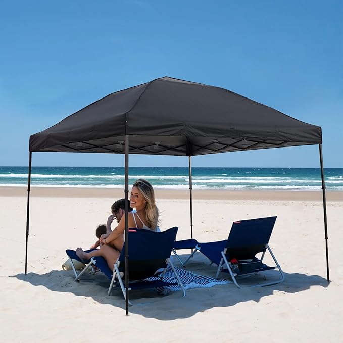 10x10 Pop Up Canopy Tent, Instant Outdoor Canopy with Sand Bags Waterproof Sun Shade Easy Up Tents for Parties,Canopy for Camping Beach Parties