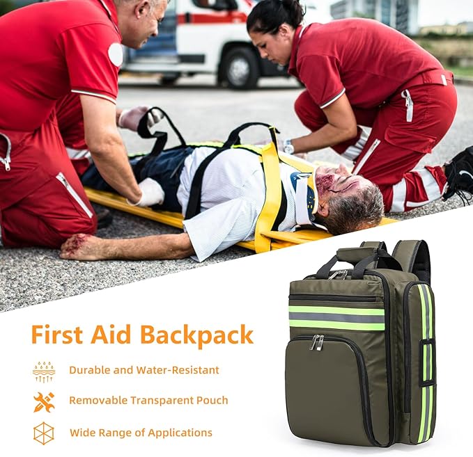 Medical Bag Empty First Aid Backpack, Medicine Mag Empty Emergency Bag,Medical Bag Organizer,Emergency Medical Backpack,First Aid Backpack, Medicine Mag (Bag Only)