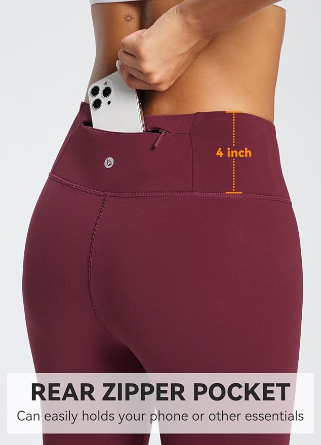 baleaf Women's Fleece Lined Leggings Water Resistant Thermal Winter Warm Tights High Waisted with Pockets Running Gear