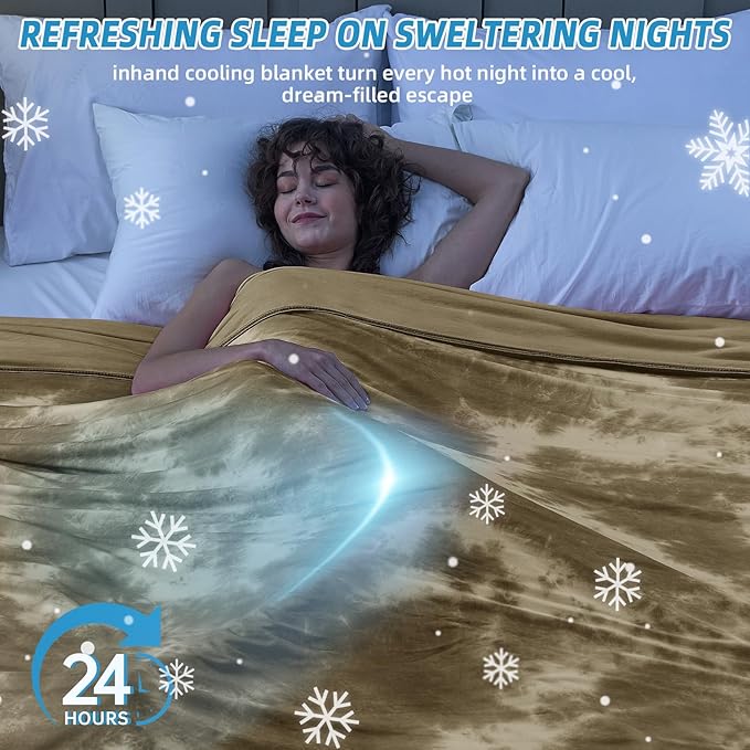inhand Cooling Blanket Twin Size (60"x80"), Cooling Blankets for Hot Sleepers, Absorbs Heat to Keep Adults Cool for Summer Nights Sweats, Thin Cold Lightweight Blanket for Couch Bed, All Season Use