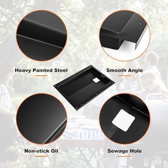 Uniflasy 69804 Grease Tray with 67047 Catch Pan for Weber Spirit 300 Series Gas Grills,Spirit E310 E320 E330 S310 S320 S330 Grills,Drip Tray with 10 Pack Aluminum Foil Liner,Replace Weber 69804 67047