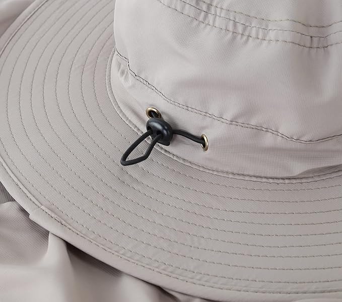 Home Prefer UPF50 Mens Sun Hat with Neck Flap Quick Dry UV Protection Cap Womens Wide Brim Fishing Hat Neck Flap Beach Garden