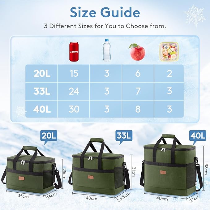 Lifewit Cooler Bag 30/50/60 Cans Collapsible and Insulated Large Lunch Bag Leakproof Soft Cooler Portable Tote for Camping/BBQ/Family Outdoor Activities