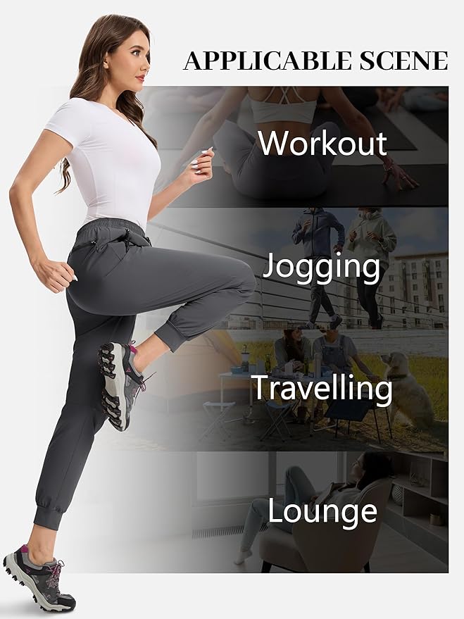 Womens Tall Hiking Pants 30/32/34 Inseam Lightweight Joggers Quick Dry 4 Pockets Travel Athletic Cargo UPF50+