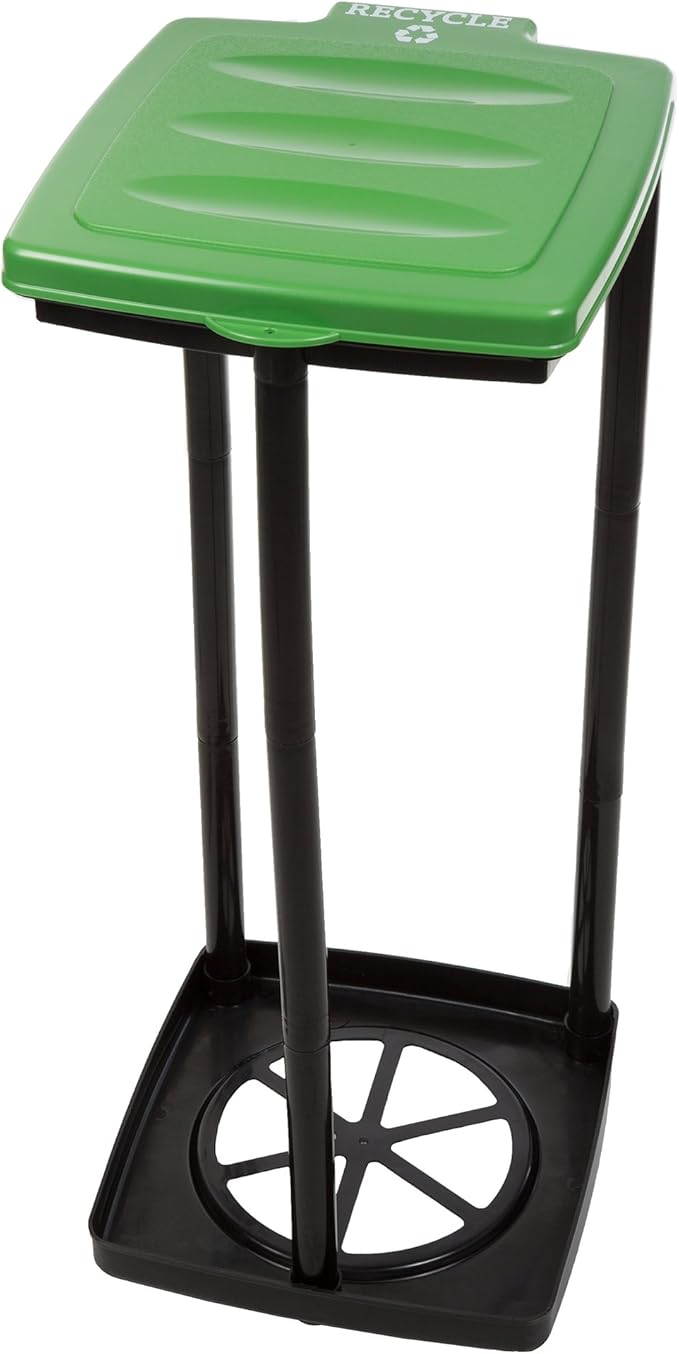 Portable Trash Bag Holder - Collapsible Trashcan for Garbage - Indoor/Outdoor Use - Ideal for Camping, Recycling, and More by Wakeman Outdoors (Green)