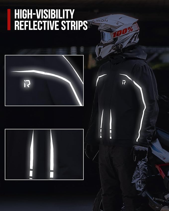Rain Suit, Rain Gear for Men & Women Waterproof Jacket and Pants Breathable Reflective Raincoat for Motorcycle, Fishing, Golf