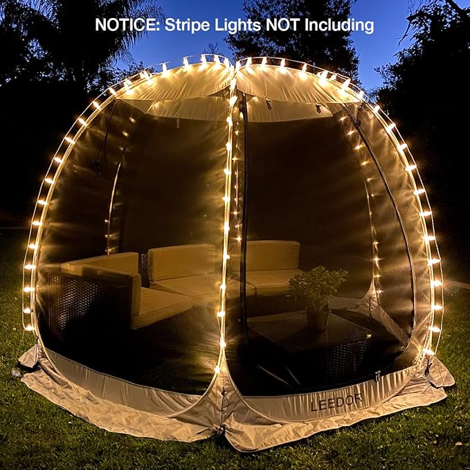 LEEDOR Pop Up Screen House, 6-10-15 Person Outdoor Screen Tent,Camping Screen Room with Carry Bag, Screened Gazebo with Mosquito Netting, Instant UV Resistant Sun Shelter for Garden, Patio, Backyard