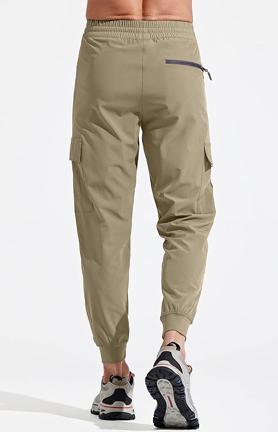 Libin Men's Lightweight Joggers Quick Dry Cargo Hiking Pants Track Running Workout Athletic Travel Casual Outdoor