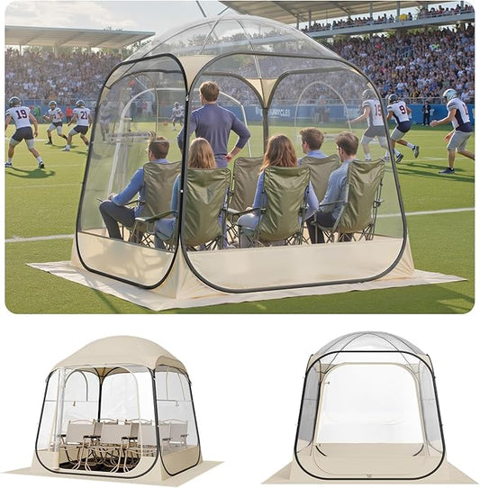 VEVOR Pop up Sports Tent, 4 Sizes Optional Clear Bubble Tent for 1-6 Person, Waterproof Outdoor Pod with Floor Mat & Top Cover, Garden Igloo Dome Tents Camping Shelter for Sports Watching