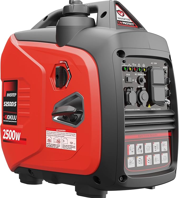 2500W Portable Generator Super Quiet Inverter Generator Ultra Lightweight for Home Backup Outdoor Camping, CO Sensor Protect, EPA, ECO Mode