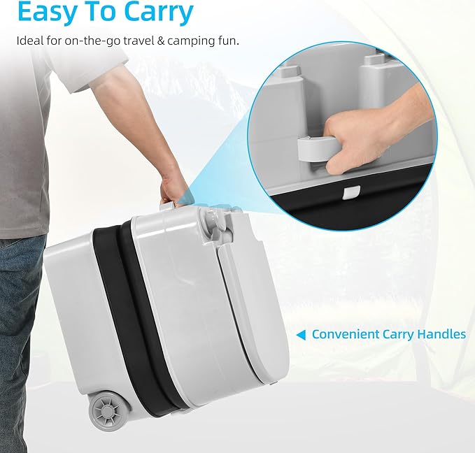 YITAHOME 5.28 Gallon Portable Toilet for Camping, RV Travel Porta Potty with Press Flush Pump, Leak-Proof, Level Indicator, Rotating Spout for Adults, Campers, RV, Boating, Hiking, Trips