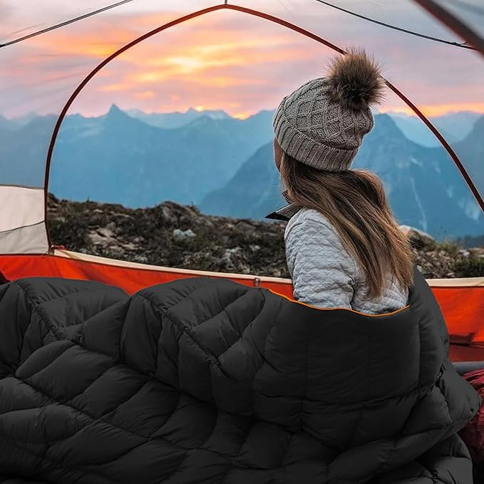 Camping Blanket, Packable Puffy Blanket Down Alternative Blanket Lightweight Windproof Water Resistant for Outdoors,Hiking, Backpacking,Beach,Car,Picnic,Stadium 39x55in