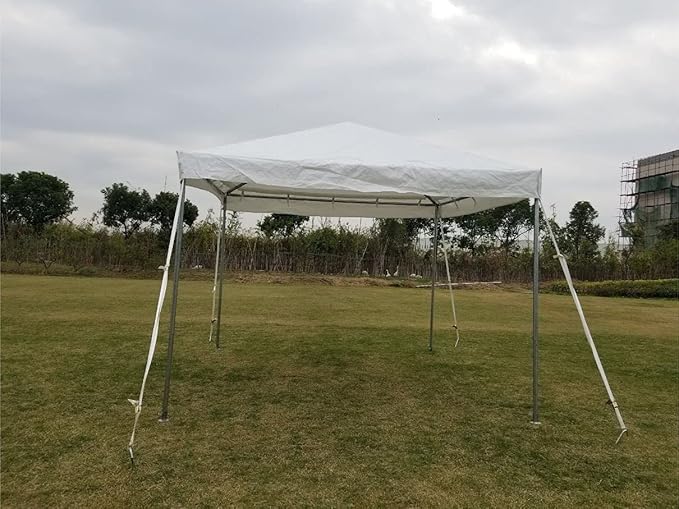 Party Tents Direct 10x10 Heavy-Duty Waterproof Canopy Tent - Steel Frame Outdoor Gazebo for Weddings, Parties & Camping - White Vinyl Cover