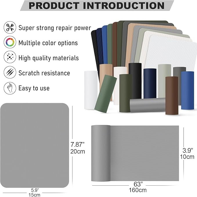 OAZ 8 Pieces 7.87 x 5.9 inch Nylon Repair Patches Nylon Fabric Patch Self-Adhesive Nylon Repair Tape Waterproof Lightweight Outdoor Gear Repair Patch Kit for Down Jacket Clothing Tent Bag