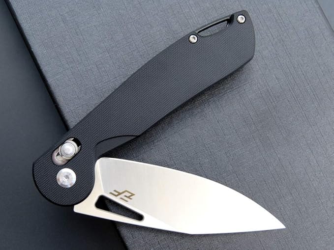 Eafengrow EF950 Folding Knife Pocket Knives D2 Steel Blade G10 Handle Ball Bearing with Pocket Clip Outdoor Camping Knifes(Black)