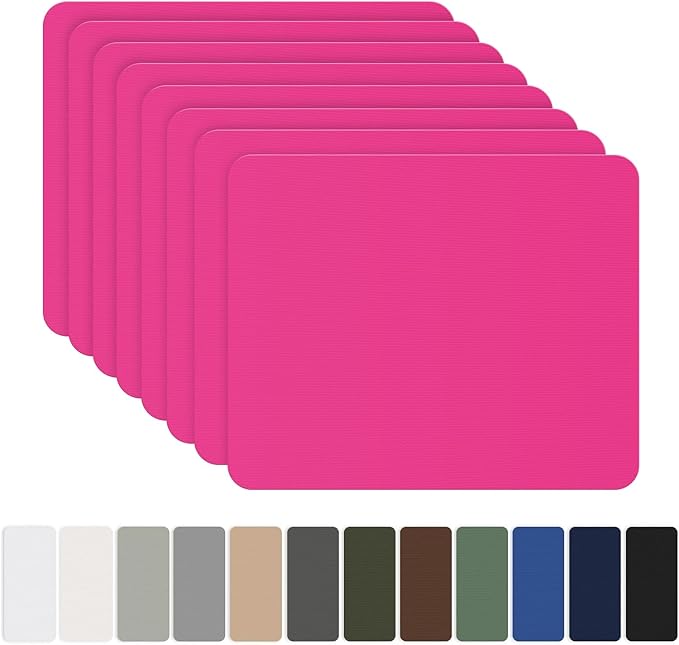 OAZ 8 Pieces 7.87 x 5.9 inch Nylon Repair Patches Nylon Fabric Patch Self-Adhesive Tent Repair Tape Waterproof Lightweight Repair Patches Repair Patch Kit for Clothing Down Jacket Bag (Dark Pink)
