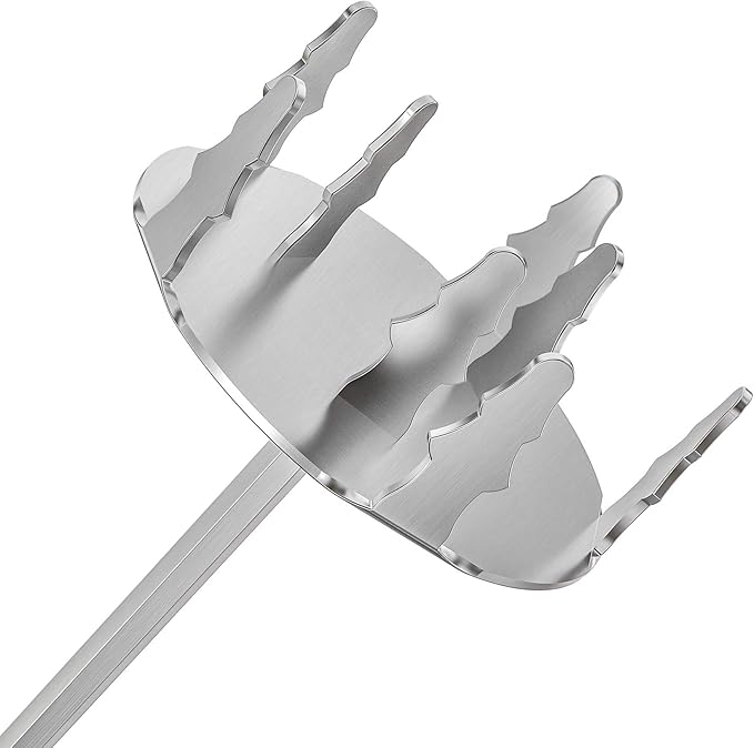 Onlyfire 4 Inch Pork Puller, Upgraded Ultra-Sharp Stainless Steel Meat Fork Meat Shredder Used with Standard Hand Drill for Beef, Chicken, Potato Masher and Tamale Meat