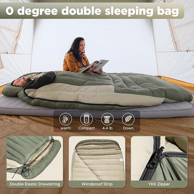 ATEPA Down Sleeping Bag, 700FP Mummy Cold Weather Ultralight 3 Season Compact Packable Waterproof Sleeping Bag with Stuff Sack for Backpacking Camping Hiking Traveling