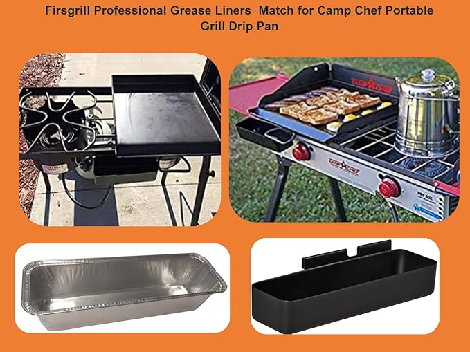 Professional Grease Liners Disposable Aluminum Foil Drip Pans for Camp Chef Portable Grill (12)