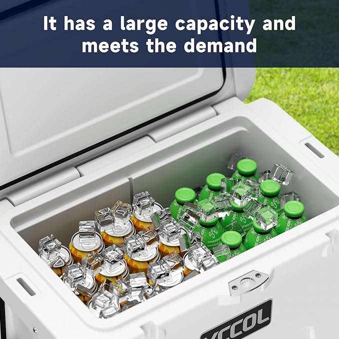 48 Quart Cooler with 72 Hours Ice Retention, Large Insulated Cooler with Built-in Bottle Opener & Drain Plug, Duty Outdoor Cooler for Camping, Beach, Picnic, Fishing, Barbecue