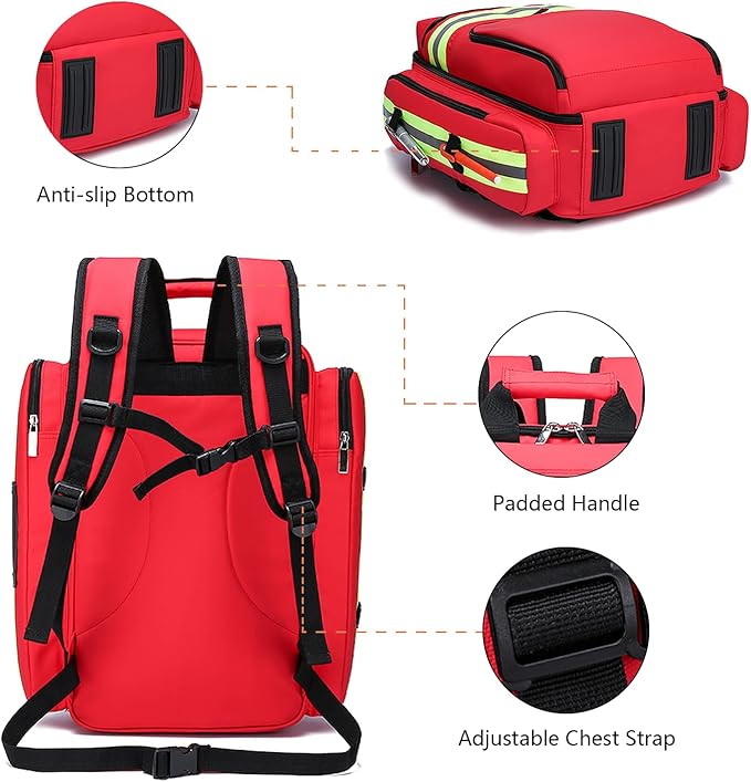 Medical Bag First Aid bag Medical Backpack,Medicine Bag,First Aid Backpack with Removable Transparent Pouch for Traveling Nurses Home Car (Bag Only)