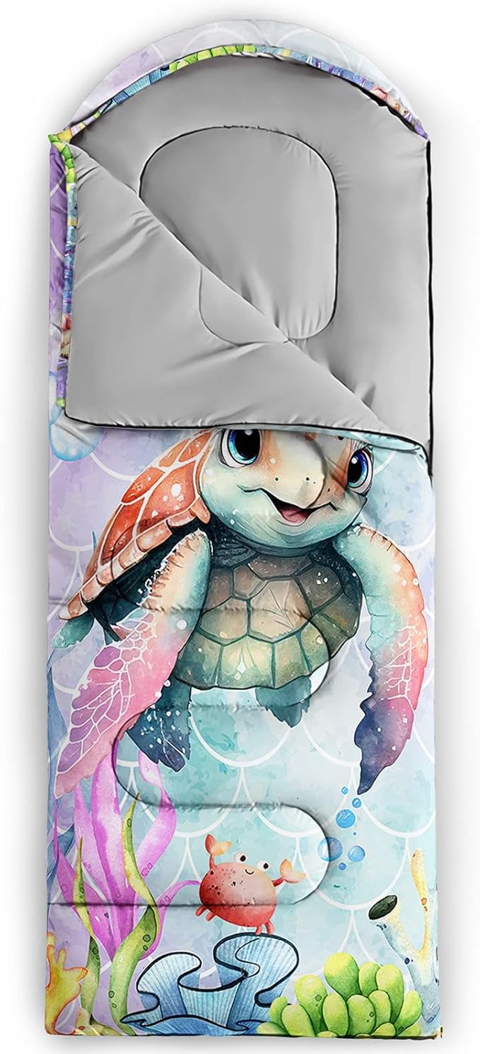 Kids Sleeping Bag for Boys Girls,Checkerboard Cat Print-Lightweight Warm Portable Outdoor Indoor-Waterproof Cold Weather Resistant Sleeping Bag for Camping Hiking