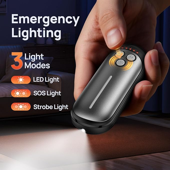 Rechargeable Hand Warmers 2 Pack, 6000mAh Electric Hand Warmer Rechargeable, 2 in 1 Portable Hand Warmers with AI Smart Chips, Outdoor, Hunting, Camping for Family for Christmas