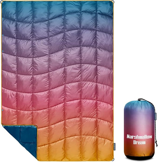 Camping Blanket,MINI Puffy Blanket Lightweight Windproof Water Resistant for Outdoors,Hiking,Beach,Car,Picnic,Stadium