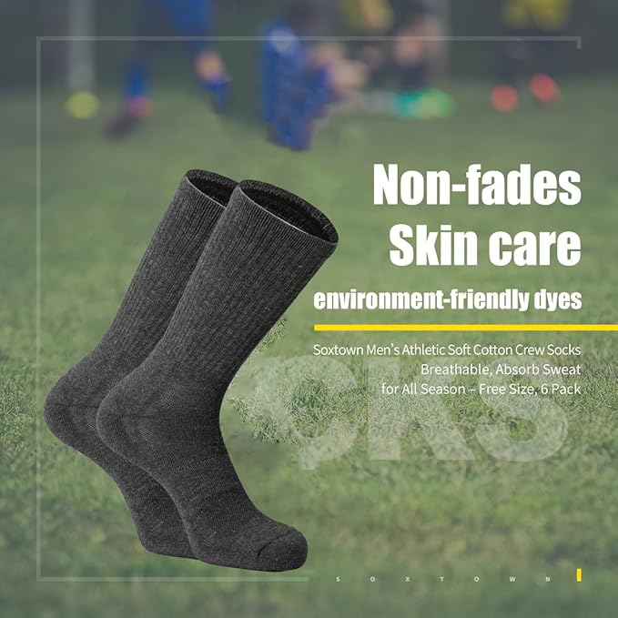 SOX TOWN Men's Merino Wool Cushion Crew Socks for Outdoor Hiking Hike Trail Performance Moisture Wicking Lightweight Summer