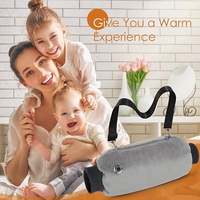 Hand Warmers Rechargeable, Portable Graphene Heated Gloves Handwarmers Bag with 10000MAH Power Bank,2 Heating Area&3 Heat Modes, Fast Electric Heating Pouch for Women,Kids, Hunting
