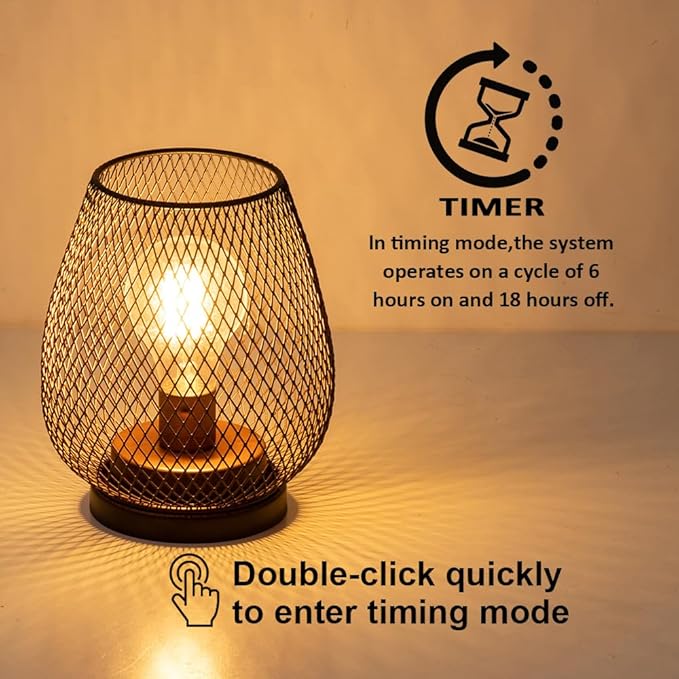 NEEDOMO 2 Pack Rechargeable Lamp Outdoor Table Lantern, Cordless Table Lantern with Timer Mode, Vintage Decorative Lights Cordless Lamp Indoor Outdoor Patio Bedroom Living Room with LED Bulb