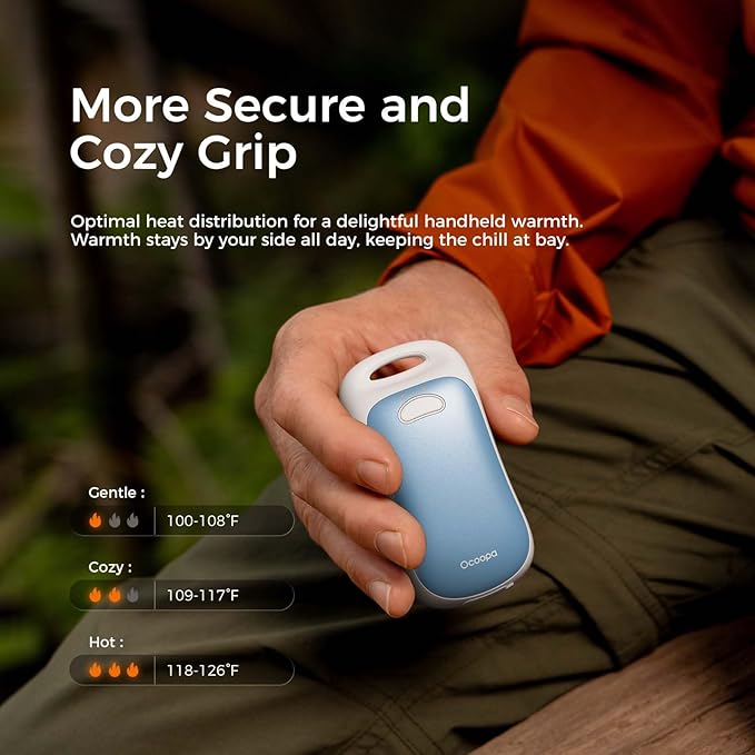 OCOOPA Magnetic Hand Warmers Rechargeable 2Pack, IP45 Water Resistant, UL Certified, Ergonomic Electric Hand Warmer, Up to 9hrs, Pocket Size, Raynauds, Golf, Outdoor, Tech Gifts for Men, UT4 Urban