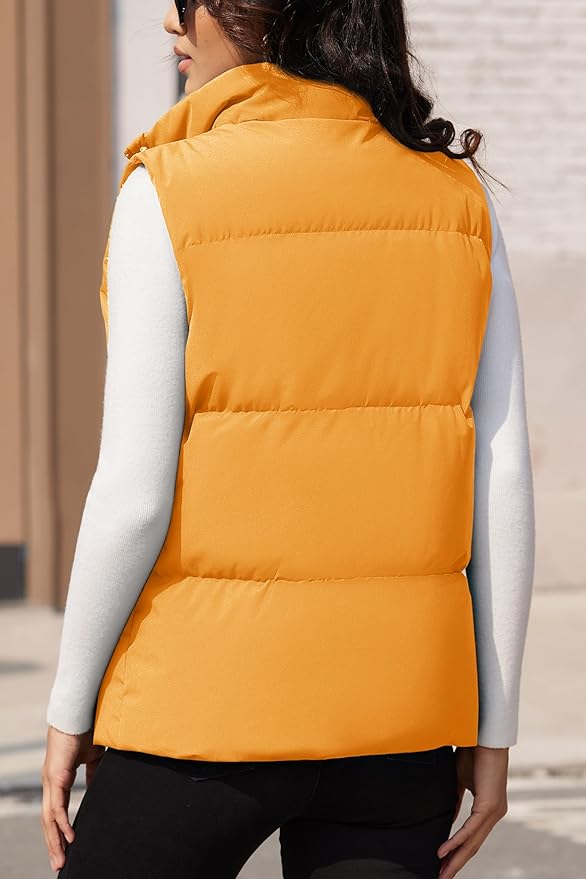 MAGCOMSEN Women's Puffer Down Vest Oversized Zip Up Outerwear Lightweight Winter Padded Gilet Jacket with Pockets