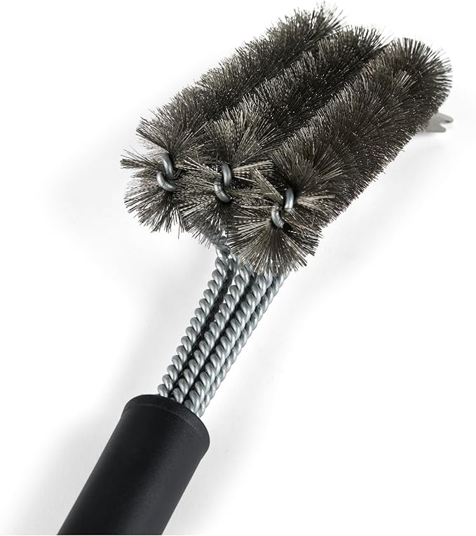 Pork Barrel BBQ Cast Iron Expert Grill Brush Grate Scrubber and Scraper - Safe Stainless Steel Heavy Duty Grill Accessories for Grill Cleaning