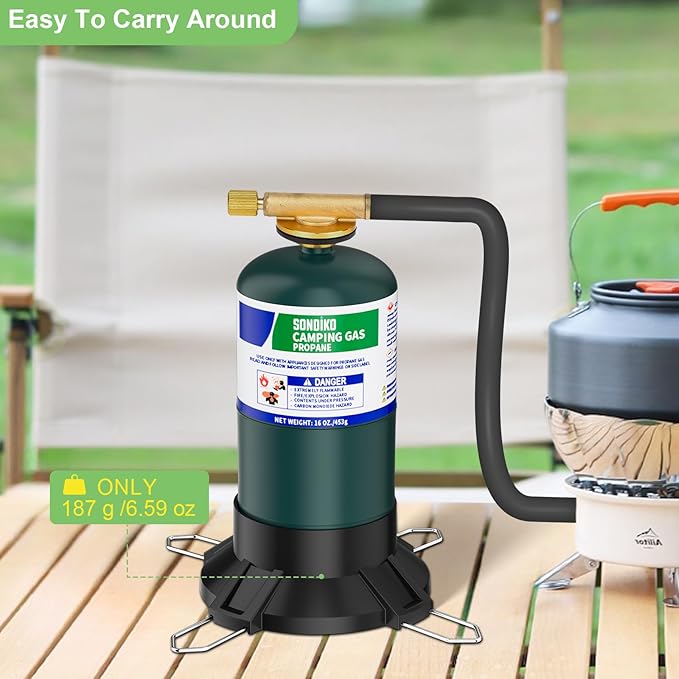 Sondiko Gas Cylinder Stand Base, Standard Fuel Gas Bottle Stabilizer, Small Propane Tank Stand, Accessory for Portable Welding Torch Burner Stove(Propane Tank Not Included)