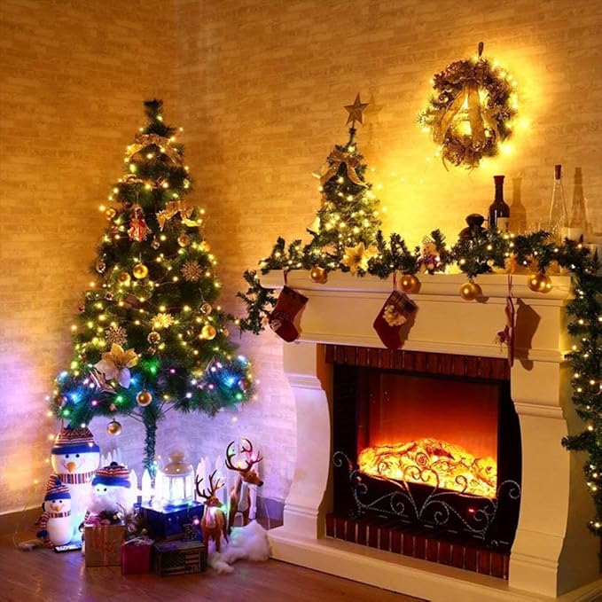 Moobibear LED String Lights, 164ft 500 LED Fairy Lights Plug in, Dimmable Outdoor Tree Lights, UL-Listed Warm White Copper String Lights Remote Control for Wedding Christmas Decor