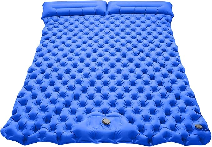 Ergocar Camping Sleeping Pad, Thick Inflatable Sleeping Pad with Pillow, Built-in Pump, Lightweight Camping Inflatable Mattress with Waterproof Nylon Fabric, Suitable for Camping, Backpacking, Hiking