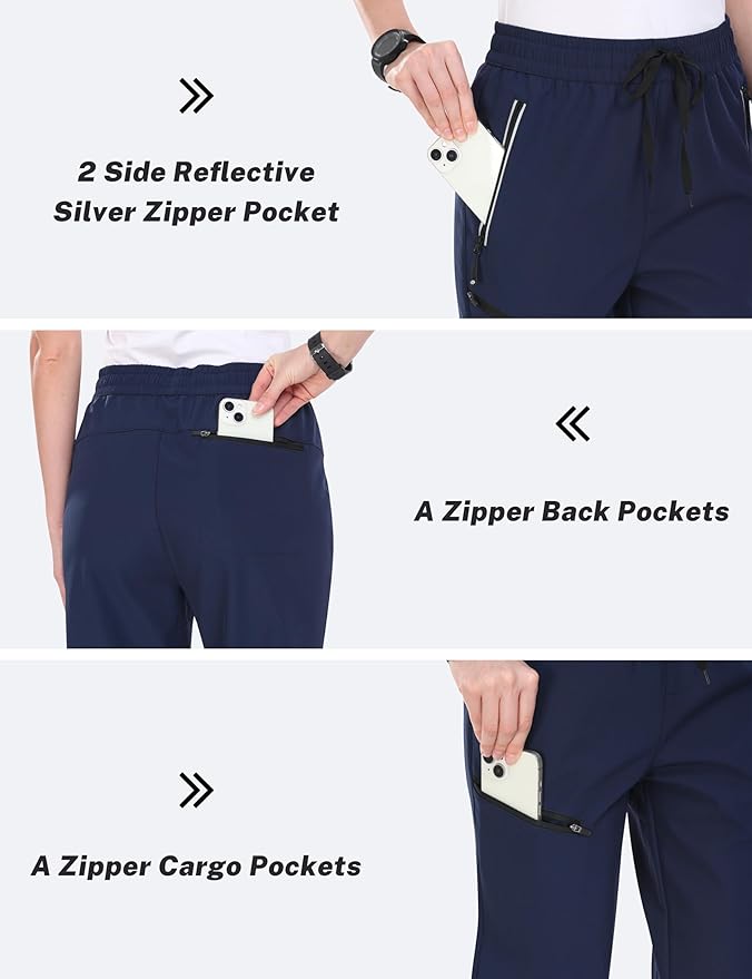 MoFiz Women's Waterproof Insulated Snow Pants Fleece Lined Winter Ski Hiking Pants Warm Outdoor Softshell with Elastic Waist