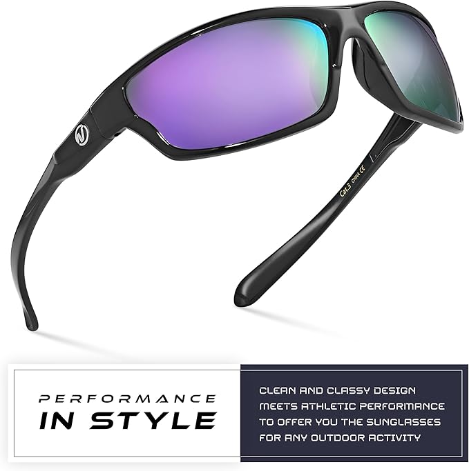 Nitrogen Polarized Wrap Around Sport Sunglasses for Men Women UV400 Driving Fishing Running Sun Glasses