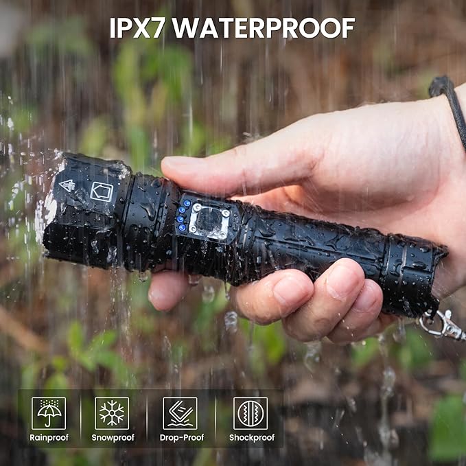 Rechargeable Flashlights High Lumens, 99,000 Lumen Brightest Led Flashlight with 5 Modes & 15H Long Runtime, Powerful Waterproof Handheld Flash Light, Super Bright Flashlight for Home, Camping