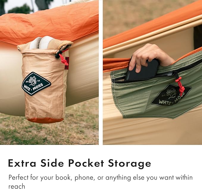 Suparpine II Hammock for Camping with Straps Included (Light Orange, Double)