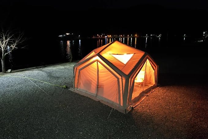 Coody | Rbm Outdoors Koala/Hub/Octopus Inflatable Tents for Camping with Stove Jack, 2/8/10 Person Luxury Canvas Blow Up Tent, 2 Room, Easy Setup Casa de Campaña, Large Inflatable House with Pump