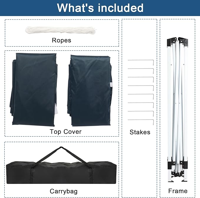 Outvita 6.5x6.5ft Pop Up Canopy Tent, Outdoor Instant Shelter Folding Canopy with 4 Side Walls and Carry Bag for Commercial Events, Party, Backyard BBQ, Camping Blue