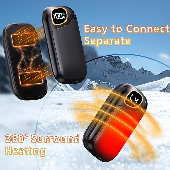 Hand Warmers Rechargeable - 2 Pack Magnetic Electric Hand Warmers with 20Hrs Warmth 4 Levels Heating, USB Reusable Portable Pocket Heater for Women, Man, Raynauds, Golf, Camping, Fishing, Ball Game