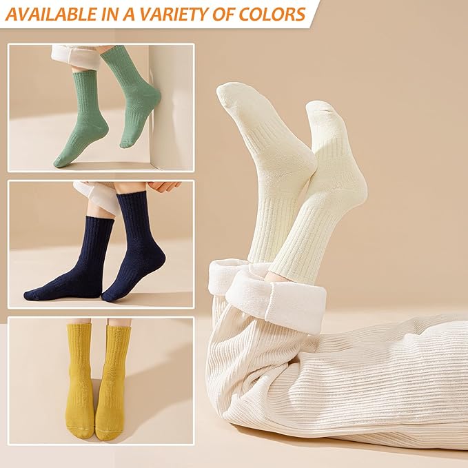 VoJoPi Wool Socks for Women Thermal and Warm Hiking Socks Winter Thick Cozy Cushion Boot Work Socks 5 Pairs