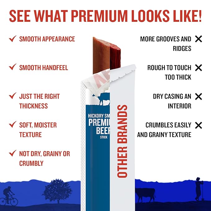 Vermont Smoke & Cure - Smoked Premium Beef Stick - No Antibiotics or Added Hormones, Perfect for Charcuterie Board or Hiking Snack - 1oz, 24-pack