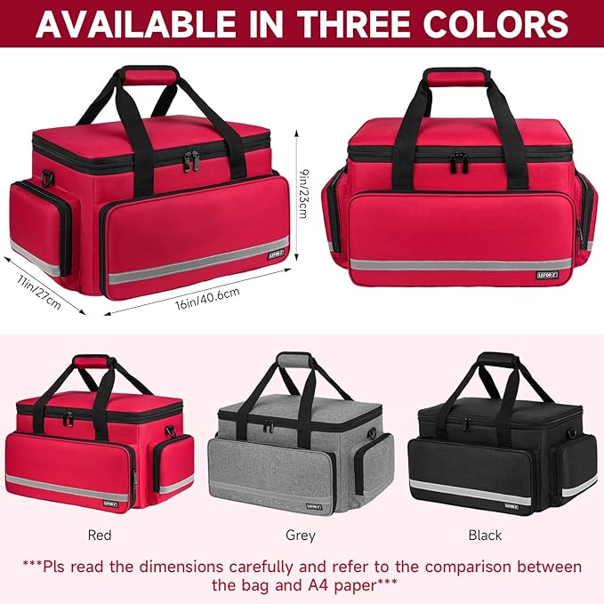 Medical Bag,First Aid Bag Empty,Home Health Nurse Bag with Detachable Divider,Medical Supplies Storage Tote for Nursing Student,Therapist,Doctors