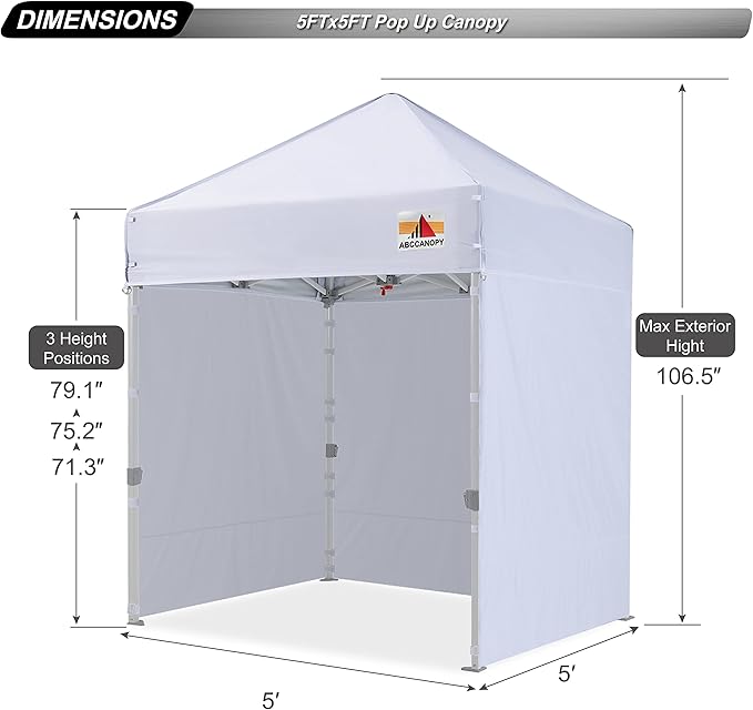 ABCCANOPY Easy Pop Up Canopy Tent with Sidewalls Commercial -Series, White