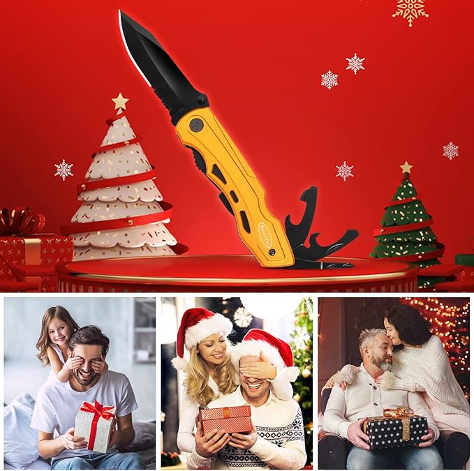 RoverTac Multitool Knife – 15-in-1 Pocket Knife with Pliers, Wire Cutter and Screwdrivers – Perfect Gifts for Men, Dad, Husband – Durable Camping Gear for Christmas, Father’s Day, and Birthdays